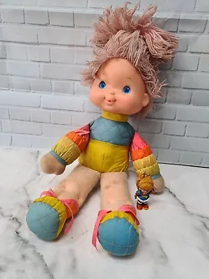 Rainbow Brite Tickled Pink Baby Brite Doll Pink Hair 14  1983 + PVC Figure A52 • £19.99