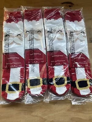 4 Pair-Wondershop @Target Men's Super Soft Crew Christmas Santa Print Socks 6-12 • $10.99