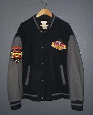 MICKEY MOUSE Wool Letterman Jacket DISNEY Vtg 90s Black Varsity Bomber Coat 2XL • $59.99