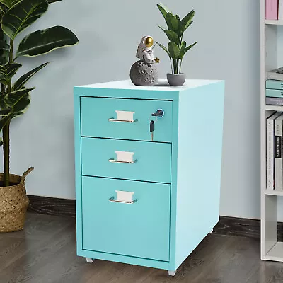 Vertical File Cabinet Metal Mobile File Cabinet With Lock+Wheels Filing Cabinet  • $85