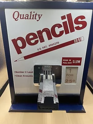 Vintage Quality Pencils Coin Op - 25¢ Coin Operated Vending Machine & 2 Keys • $299.99