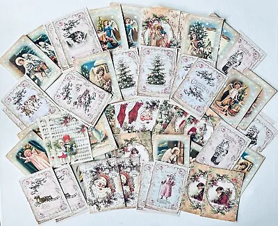 Christmas Card Lot Of 50+ Shabby Chic Vintage Xmas Cards Christmas Crafts  #XC52 • $14
