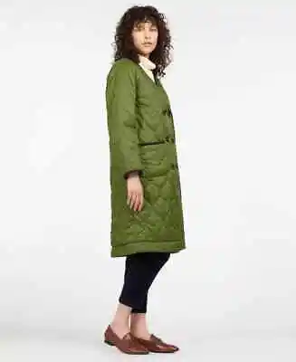 $272.13 • Buy Barbour X Alexa Chung Coat Agnes Quilted Collarless Double Breasted Khaki UK 12