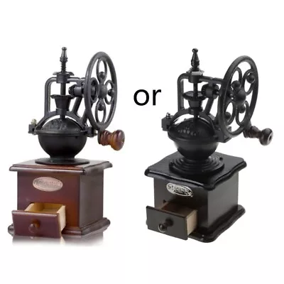 Manual Coffee Grinder Antique Coffee Mill With Cast Iron Hand Crank For Making • £27.48