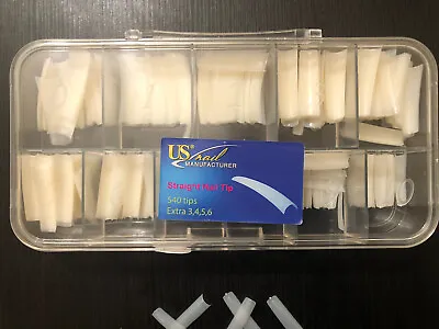 USN Nail Manufacturer - Straight Square Natural Nail Tips Box 540 Tips ON SALE* • $12.99