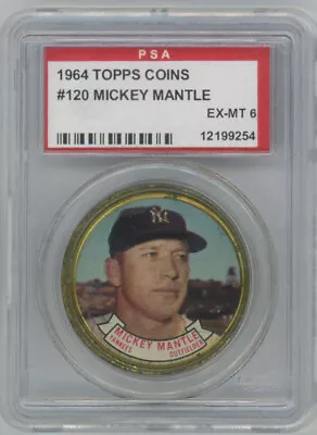 1964 Topps Coins Mantle PSA 6 687344 • $134