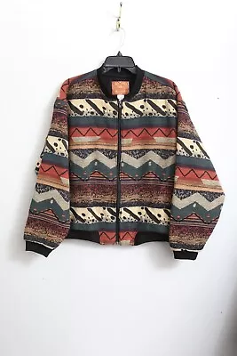 EUC VTG L Native American Tradition By Allen Wah Western Bomber Jacket • $69.99