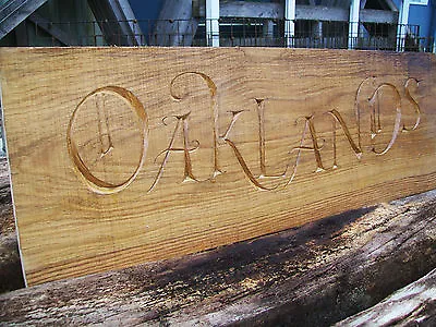 £88 • Buy Hand Carved OAK BEAM Timber Frame Building PLAQUE 'Oaklands' IN-SITU