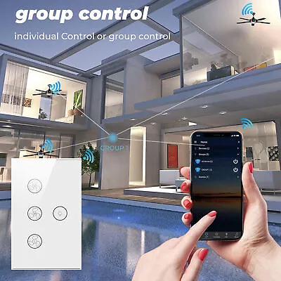 $29.43 • Buy Smart Wifi Touch Ceiling Fan Wall Light Switch Panel For Alexa Googles Home