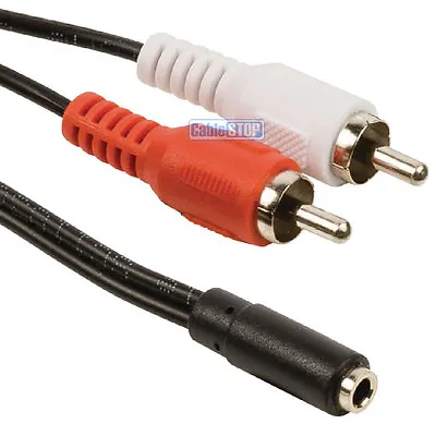 £2.35 • Buy RCA Phono Audio Splitter Adapter TWIN RCA To 3.5mm STEREO Socket Aux Cable Lead