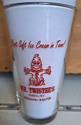 Vntg Mr. Twistee's Ice Cream Parlor Glass Cool! Geneva New York Clear Tumbler • $19.99