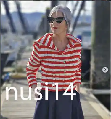 Zara New Woman Striped Cable-knit Cardigan Wide-collar Red Xs-l  6771/015 • $49.88