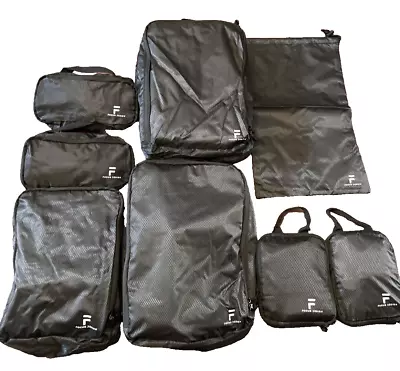 8 Piece Compression Packing Cubes Set Black NEW • $34.98