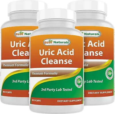 $44.82 • Buy 3 Pack Best Naturals Uric Acid Cleanse 90 Vegetarian Capsules