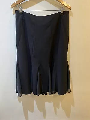 H&M Vintage Black Skirt Fishtail Lined US 10 UK 12 Business Formal VGC • $7.45