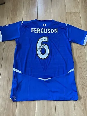 £200 • Buy Barry Ferguson Rangers Hand Signed Retro Shirt Coa+ Proof