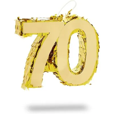 Mini Gold Foil Number 70 Pinata For 70th Birthday Party (7.5 X 6 X 2 Inches) • $8.02