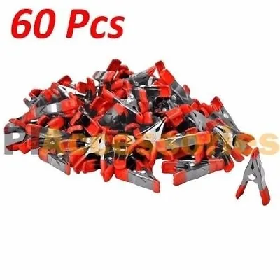 60x 2 Inch Mini Metal Spring Clamps W/ Red Rubber Tips Tool LOT Of 60 Pcs Pack • $20.59