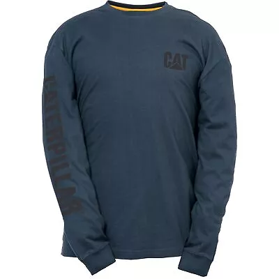 Caterpillar Men Trademark Banner Long Sleeve Tee T Shirt Cotton • $17.99