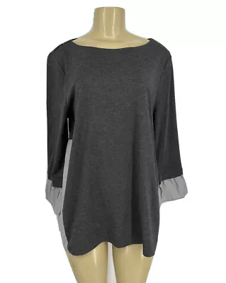 NEW Loft Ann Taylor Medium Maternity Top Mix Media T-shirt 3/4 Sleeve Ladies Q12 • $17.50