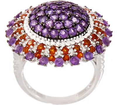 £110.71 • Buy QVC Moonflower Gemstone Amethyst, Madeira Citrine Ring, Sterling Silver, Size 7