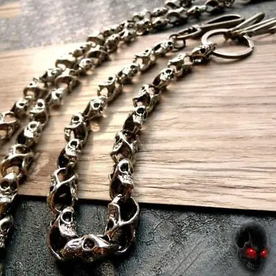 Heavy Skull Wallet Chain Ethnic Biker Punk Jean Chain Cool Skull Punk Trouser • £10.26