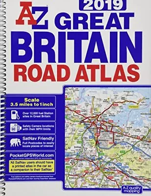 Great Britain Road Atlas 2019 (A4 Spiral) By Geographers' A-Z Map Co Ltd Book • £4.32