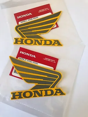 Honda GENUINE Wing Fuel Tank Decal  Sticker 85mm SILVER + ORANGE ** UK STOCK ** • £9.35