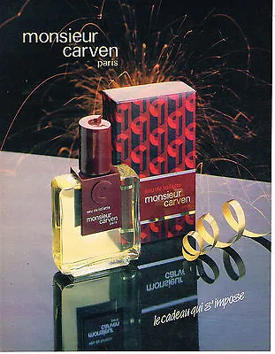 1984 ADVERTISING ADVERTISEMENT 025 CARVEN Eau De Toilette Men MONSIEUR • $3.21