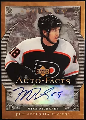 Mike Richards Upper Deck Artifacts Auto-Facts Card AF-MR 2007 -08 NHL Flyers • $7.28