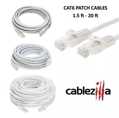 Cat6 White Patch Cord Network Cable Ethernet LAN RJ45 UTP 1.5FT- 20FT Multi LOT • $128.49