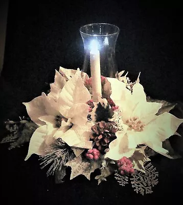 Christmas Holiday Centerpiece Hurricane Candle Holder (candle Not Included) • $8