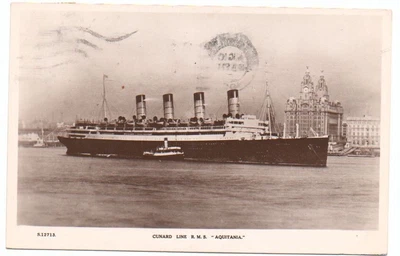 £8 • Buy Cunard Line RMS Aquitania Postcard 1928