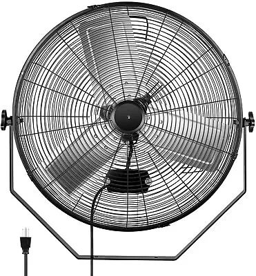 24 Inch Industrial Wall Mount Fan 3 Speed Commercial Ventilation Metal Fan • $109.99