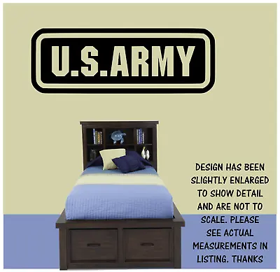 US ARMY CUSTOM LARGE WALL VINYL DECAL MILITARY ART COLOR CHOICE 22 X 62 INCHES • $43.19