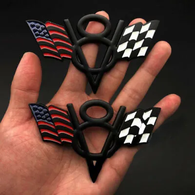 2pcs Metal USA American Flag V8 Vintage Car Trunk Emblem Badge Decals Sticker • $12.99