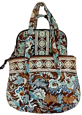 Vera Bradley Java Blue Shoulder Bag Purse And Cosmetic Case 2 Piece Set Retired • $29.99