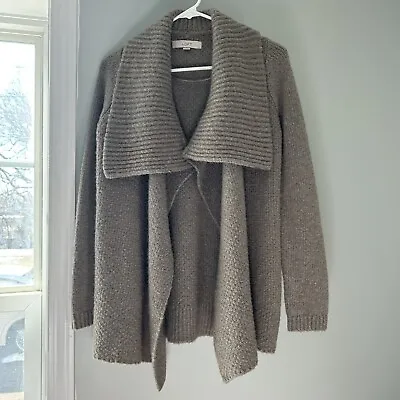 Ann Taylor Loft Brown Wool Alpaca Cardigan Women Shawl Collar Long Sleeve XS • £18.33