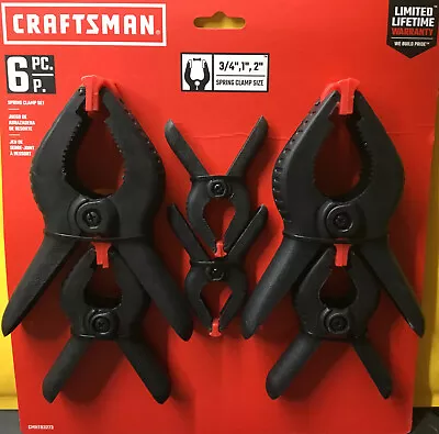 Craftsman 6 Piece Spring Clamp Set  Plastic Body Strong Spring NEW • $15.99