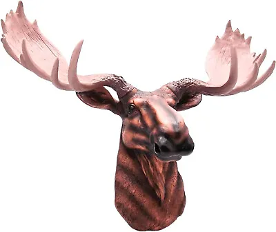 13  Brown Faux Moose Head Wall Mount Decor Indoor Lodge Accesory And Decor • $64.95