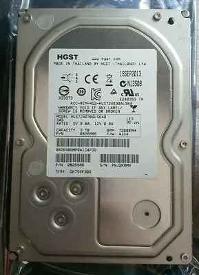 Hgst Hus723030als640 3tb 7.2k Rpm 3.5  Enterprise Sas Hard Drive 0b26344 A380 • £16.20