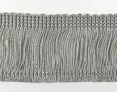 TRIMPLACE Gray 2  Rayon Chainette Fringe - 9 Yards • $13.87
