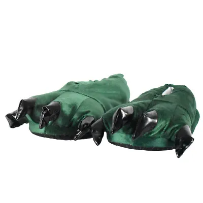 Adult Plush Green Monster Feet Super Soft Slippers • $14.99