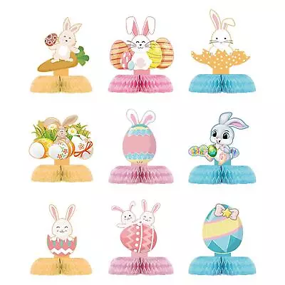 9x Happy Easter Honeycomb Decorations Easter Bunny Egg Centerpieces Easter • £6.94