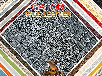 Crocodile Fake Leather Vinyl Fabric GATOR Embossed Texture 54  Wide By The Yard  • $18.50