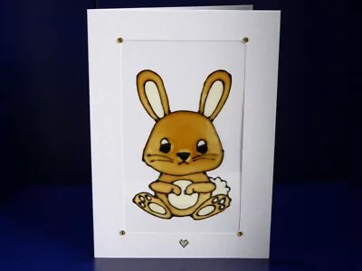 £3.50 • Buy Hand Painted Rabbit Greetings Or Occasion Card