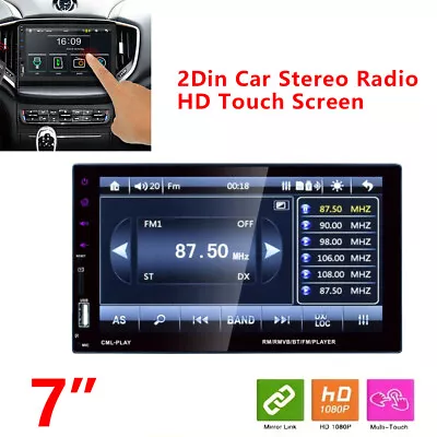 Car Stereo 2 Din Radio 7  MP5 Player HD Touch Screen Stereo Radio Bluetooth US • $88.99