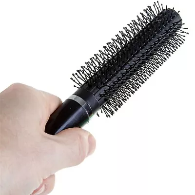 RADIAL HAIR BRUSH Black Curling Styling Dressing Blow-Drying Heat Retaining Tool • £5.92