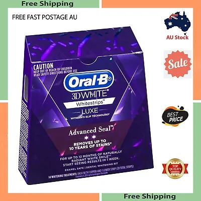 $33.59 • Buy Oral B 3D White Luxe Advanced Seal Teeth Whitening White Strips 14 Pack 