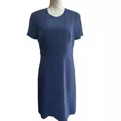 BCBGMaxazria Blue Jeanette Short Sleeve Sheath Dress Women's Size 6 • $16